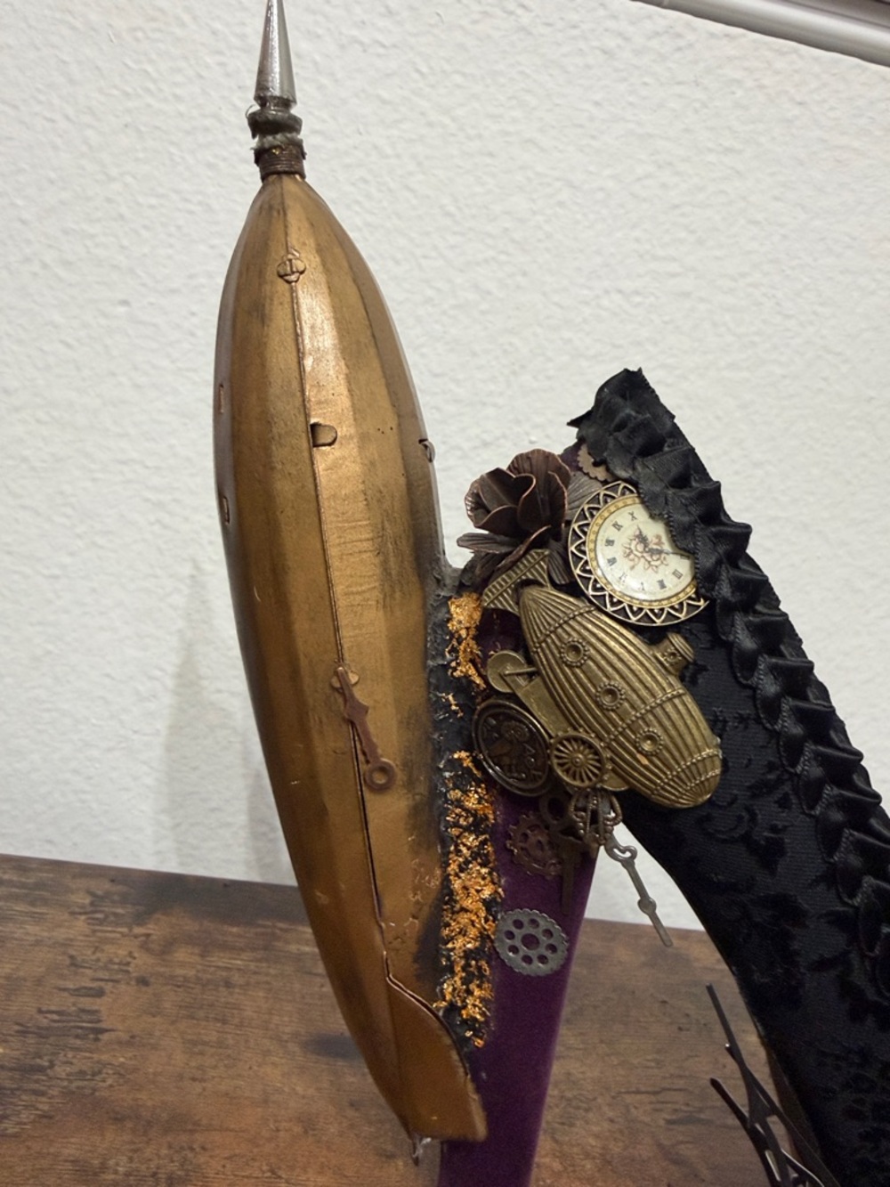 Women’s Black Steampunk Embellished Heels - Picture 2 of 5